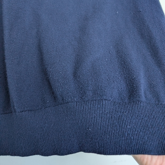Oleg Cassini Silk Blend Navy Pullover Sweater  Collar Sz M - Picture 13 of 15